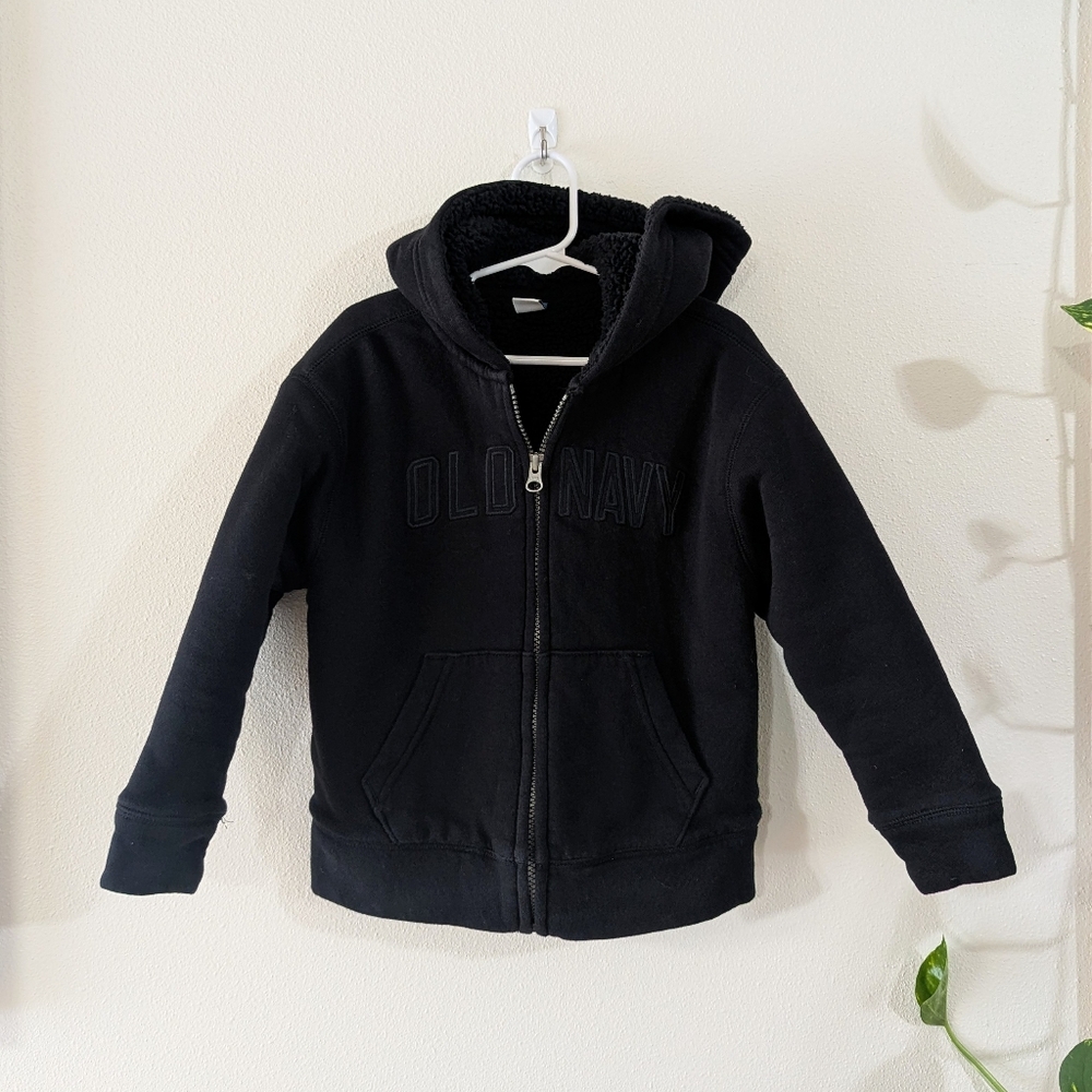 Blacked Out Sherpa Hoodie XS